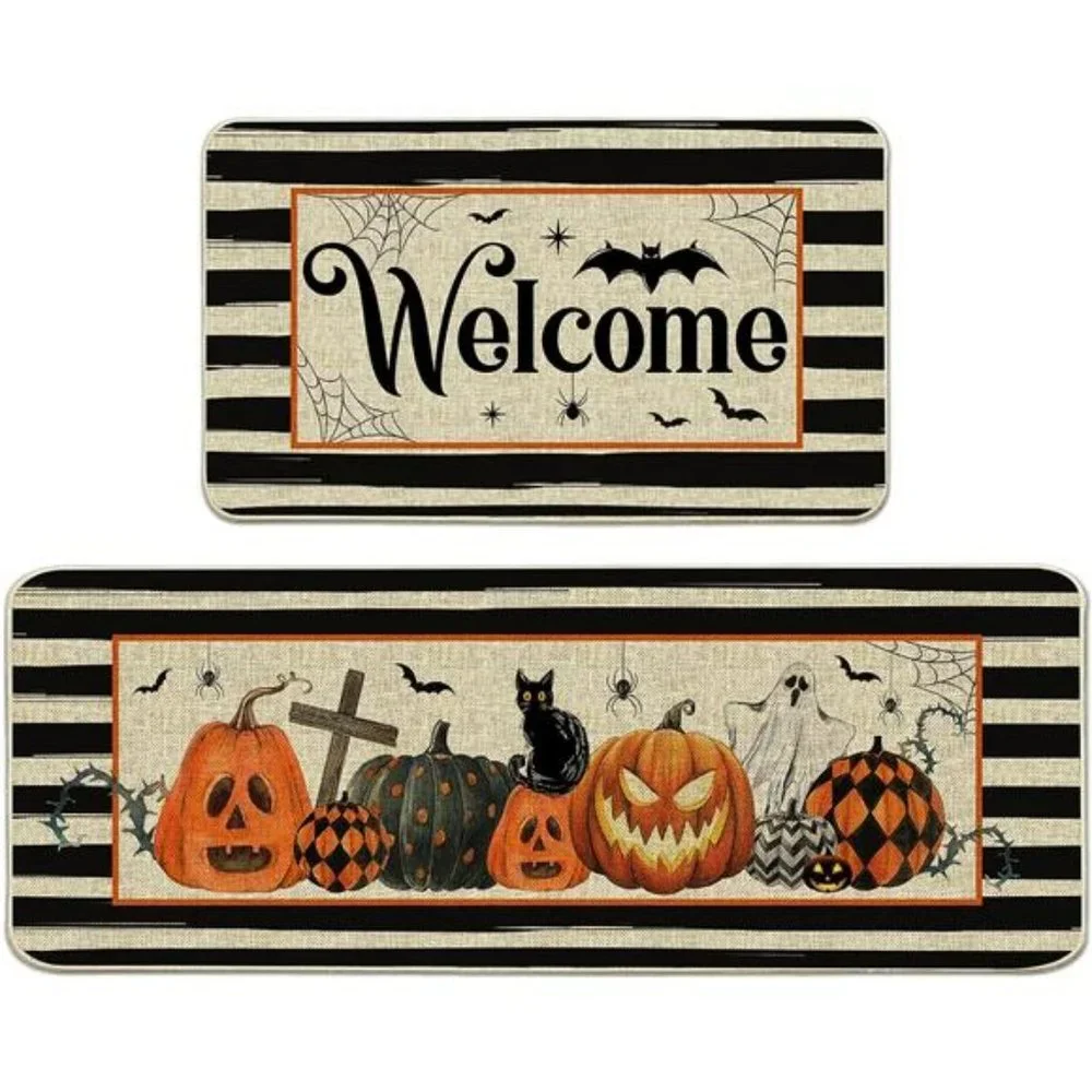 Halloween Kitchen Mats Set of 2, Halloween Kitchen Rugs and Mats,17x29
